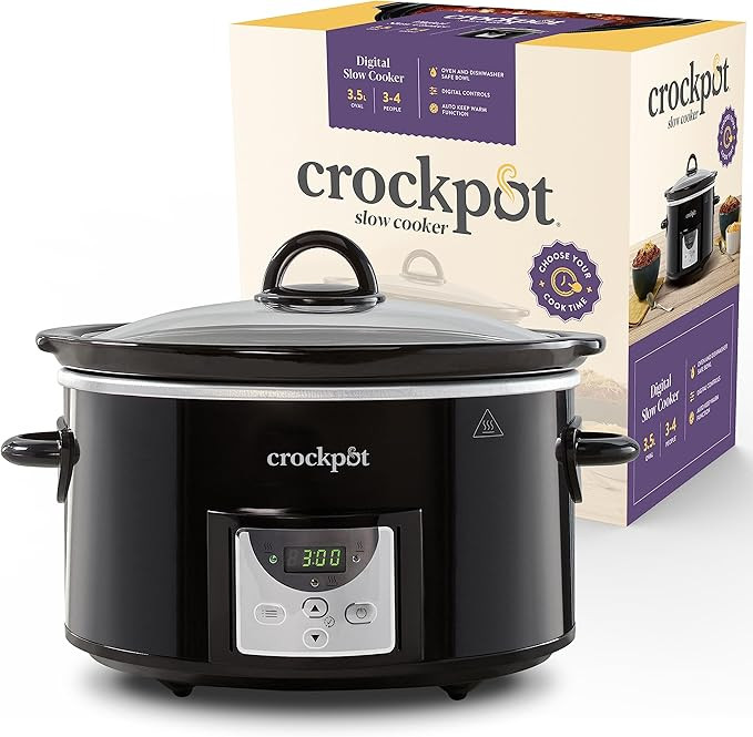 Crockpot Digital Slow Cooker | 3.5 L (3-4 People) | Programmable Countdown Timer | UK 3 Pin Plug ... | Amazon (UK)