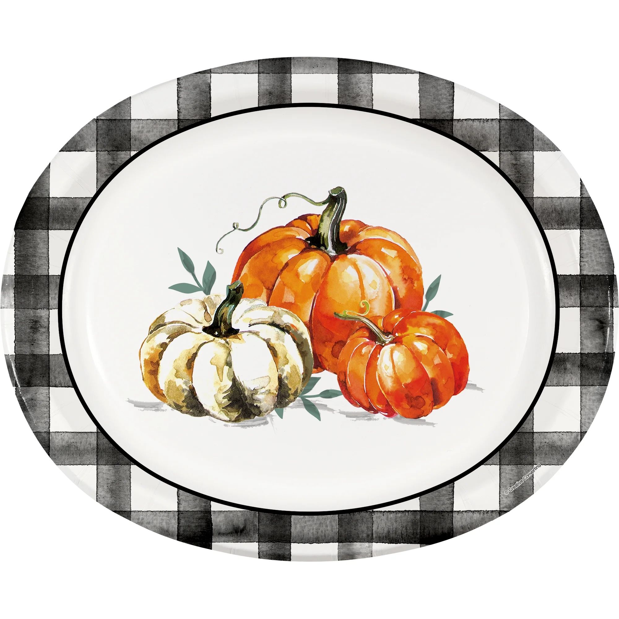 Farmhouse Thanksgiving Oval Dinner Paper Plates, 8 Ct. Way to Celebrate, Multicolor - Walmart.com | Walmart (US)