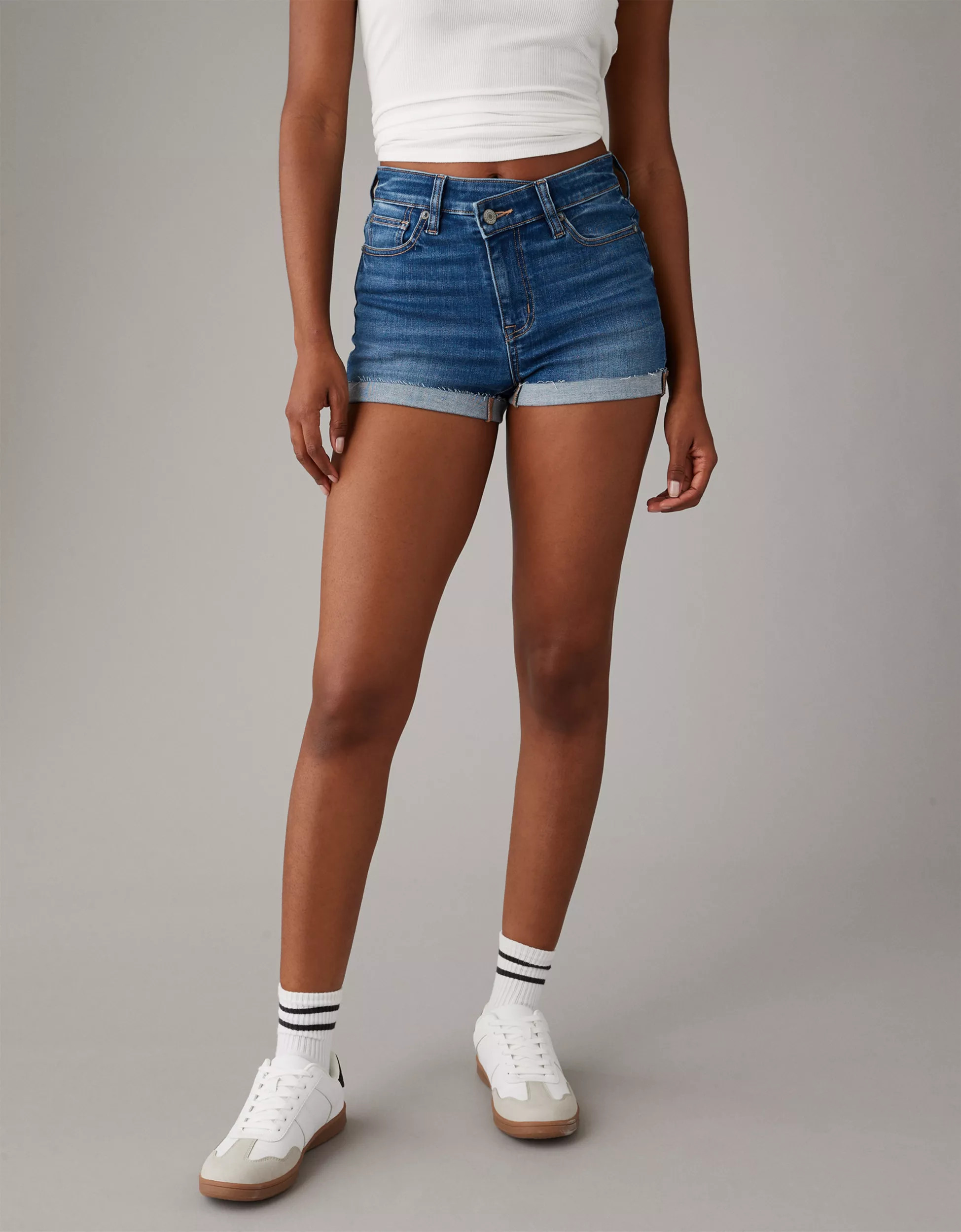 AE Next Level High-Waisted Denim Short Short | American Eagle Outfitters (US & CA)
