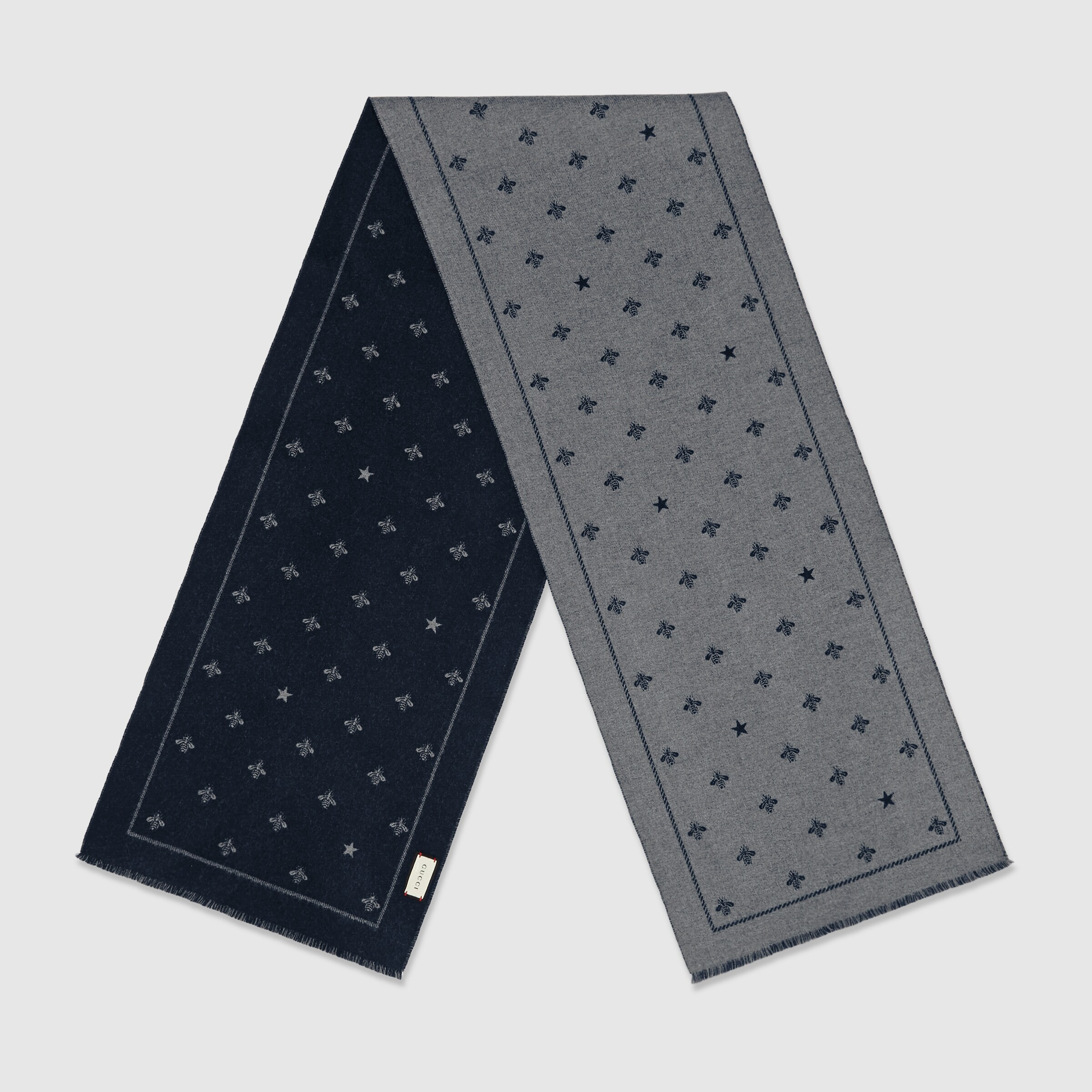 Wool scarf with bees and stars | Gucci (US)