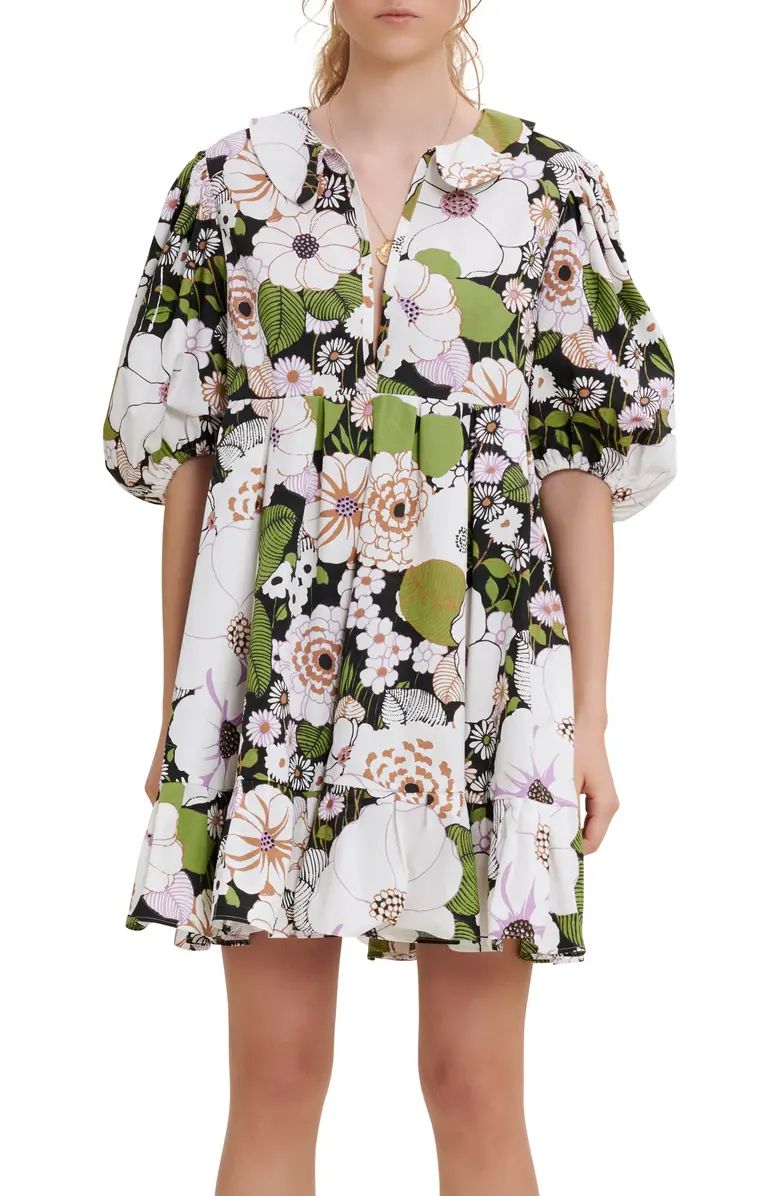 maje Fleur Puff Sleeve Cotton Dress | Nordstrom | Nordstrom