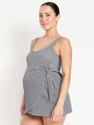 Maternity Classic Wrap Pique Swim Dress | Old Navy (US)