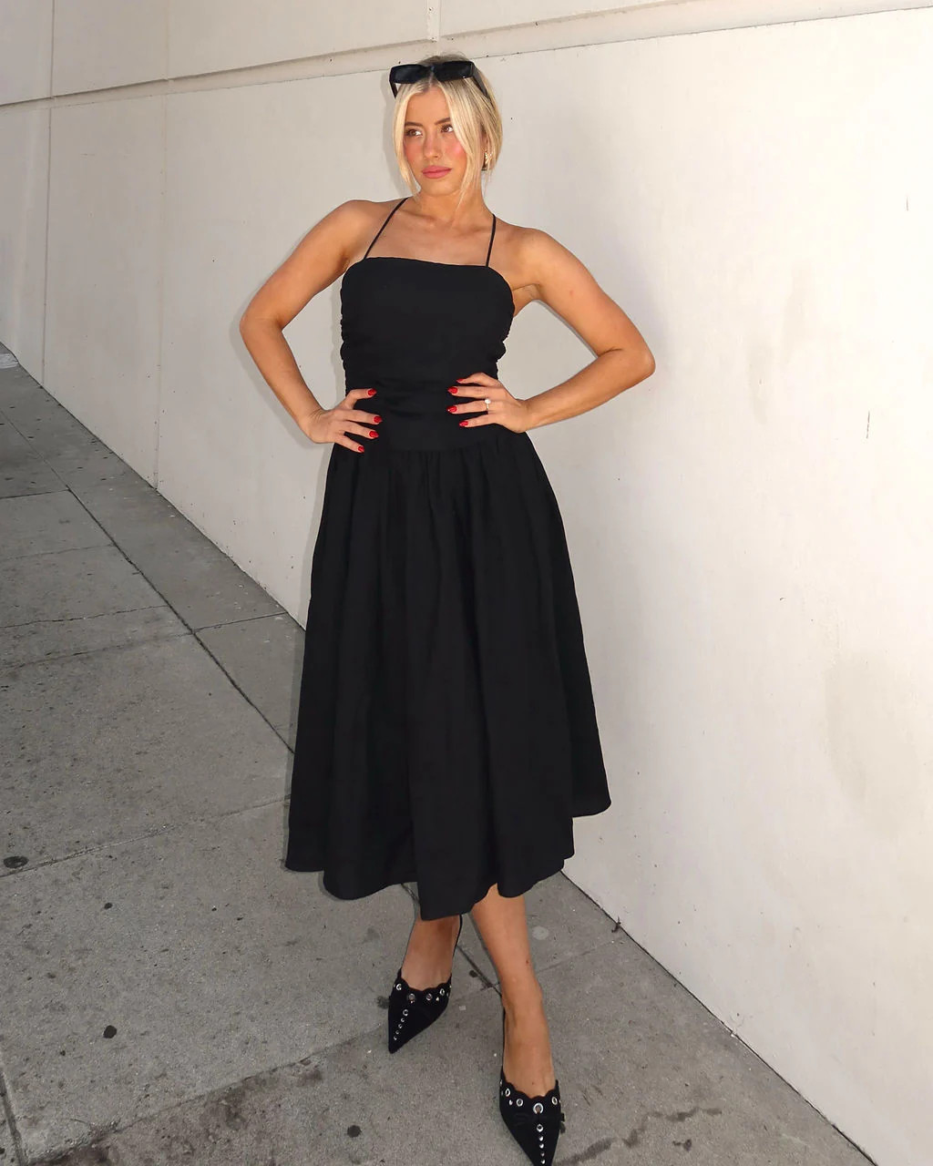 Shes Classic Ruched Linen Midi Dress | VICI