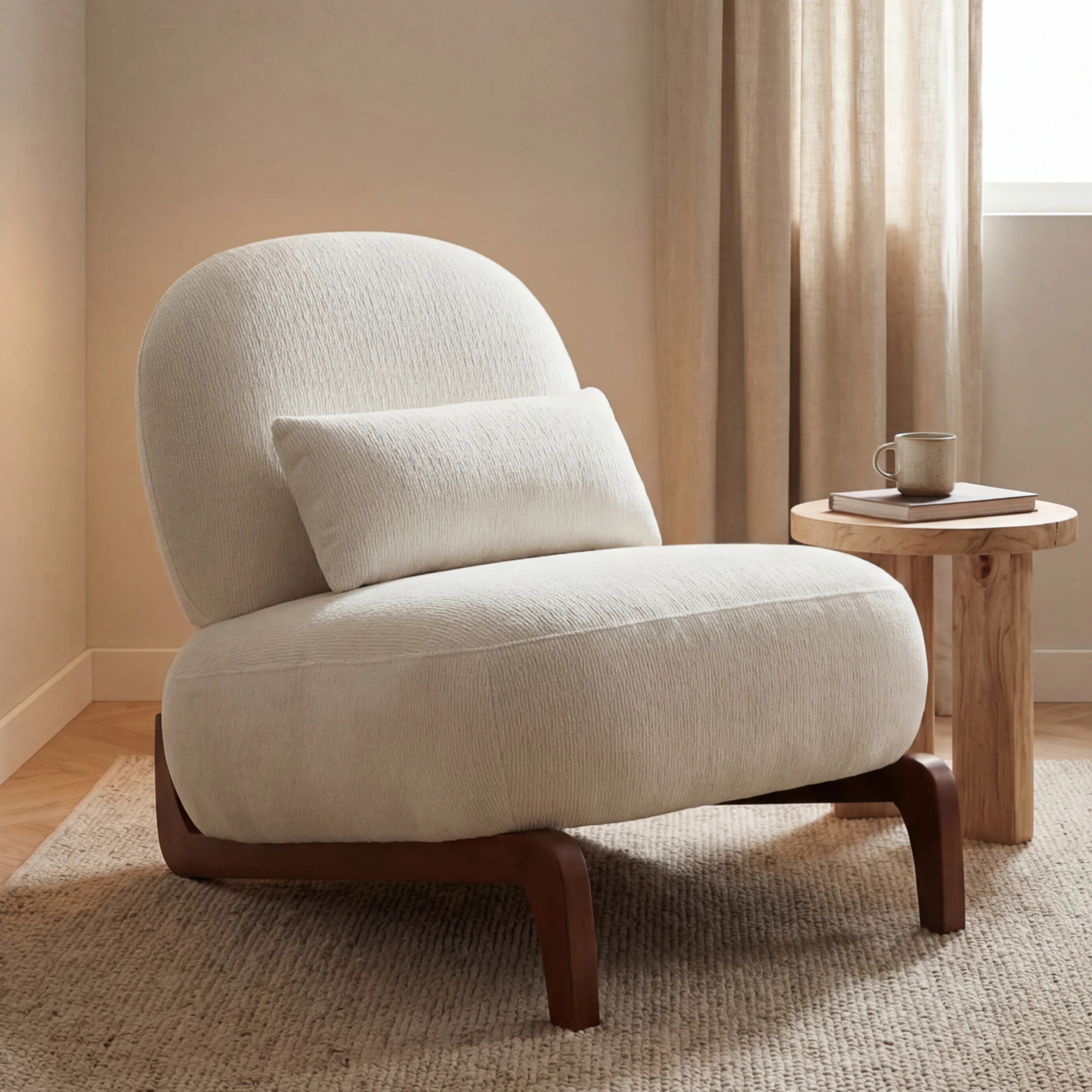 Mid-Century Modern Lounge Chair With Sled Base | Wayfair North America