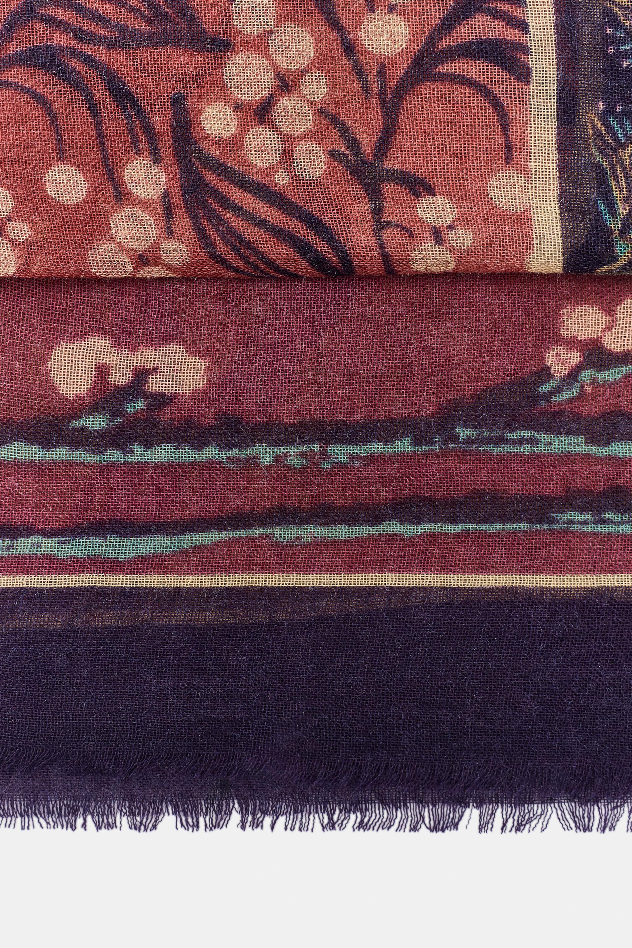 PRINTED WOOL-BLEND SCARF | Zara UK