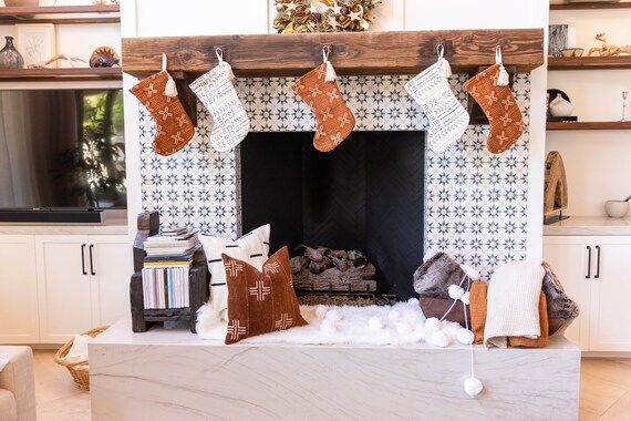 Christmas Decor Mudcloth Stockings  Mud Cloth Stockings | Etsy | Etsy (US)