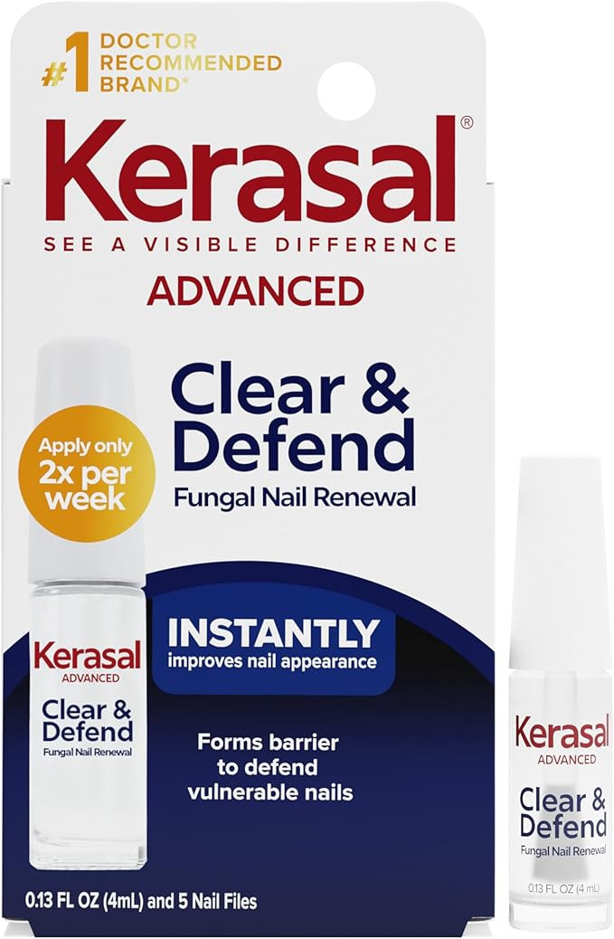 Kerasal Advanced Clear & Defend Fungal Nail Renewal, Polish-Compatible Nail Repair with Spirulina... | Amazon (US)