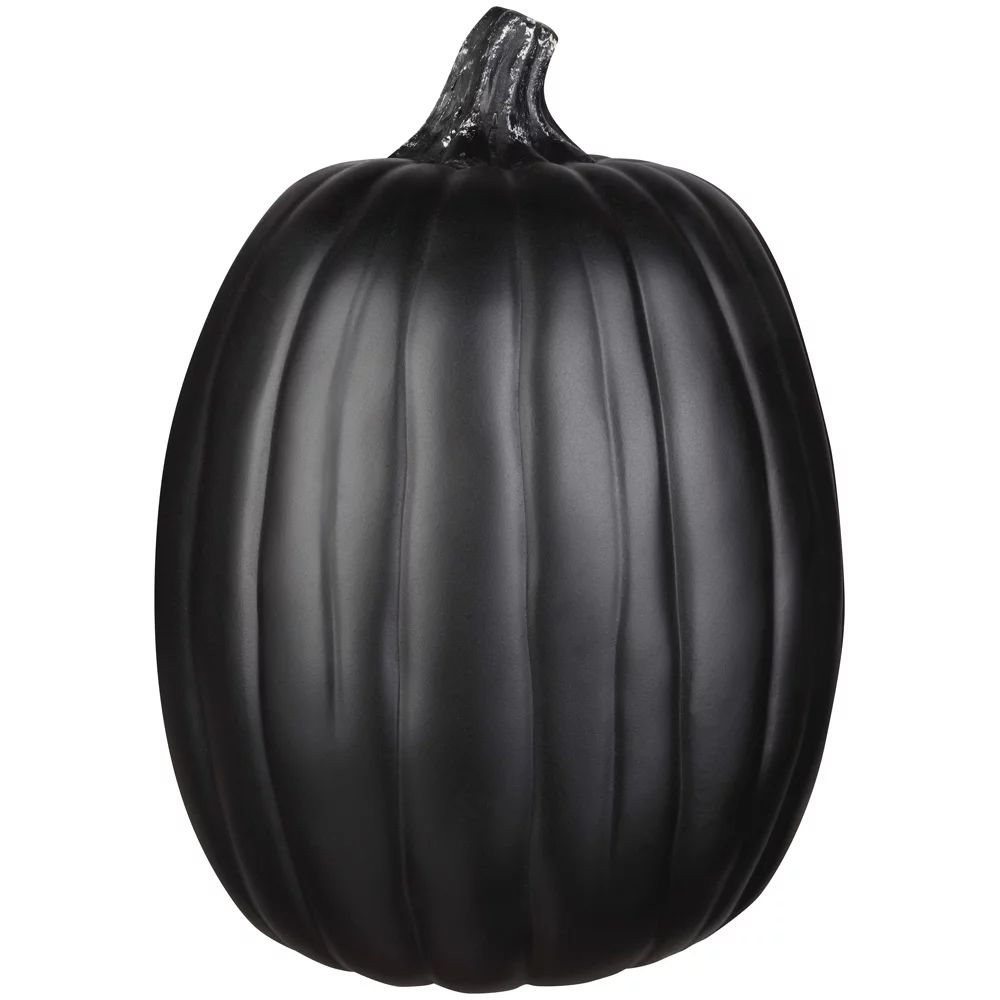 Way To Celebrate Halloween Craft Pumpkin, Glossy Black, 13" - Walmart.com | Walmart (US)