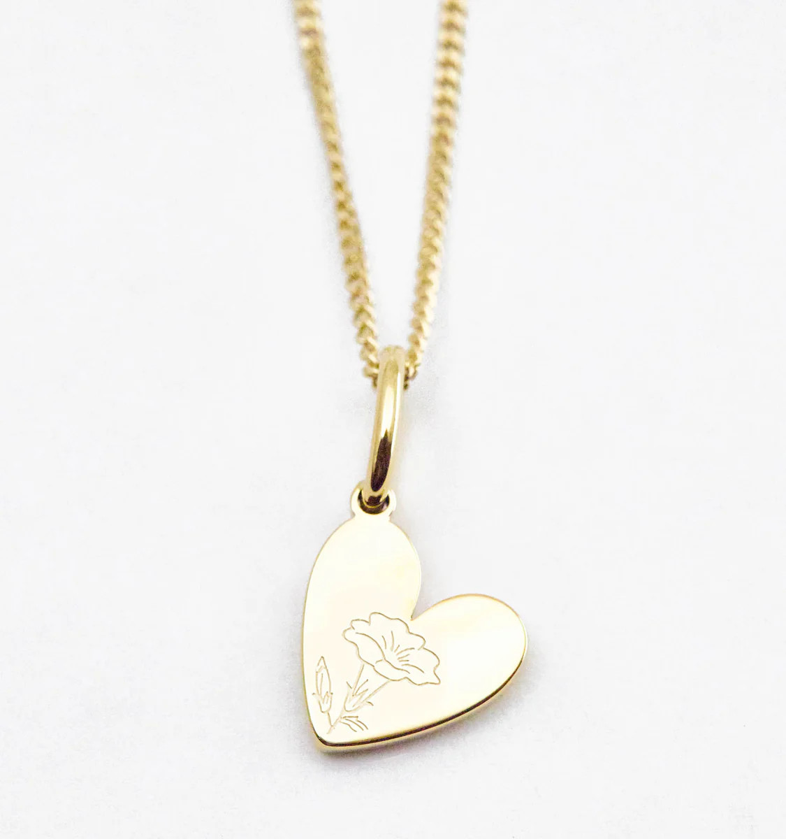Birth Flower Heart Necklace - Morning Glory | Rellery