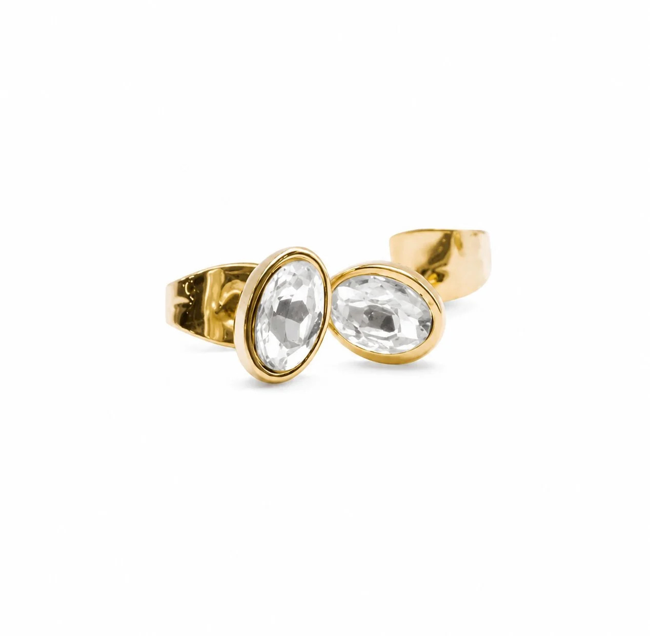 Bezel Set Solitaire Earring- Oval Cut | The Sis Kiss