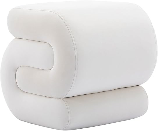 CALABASH Modern Foot Stool Ottoman,S-Shaped Velvet Vanity Stool,Upholstered Sofa Footrest Extra S... | Amazon (US)