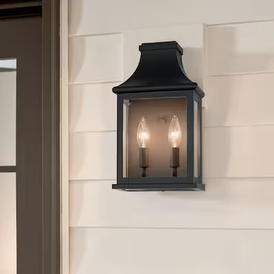 allen + roth Umber 2 -Light 14-in H Antique Bronze Hardwired Outdoor Wall Light | Lowe's