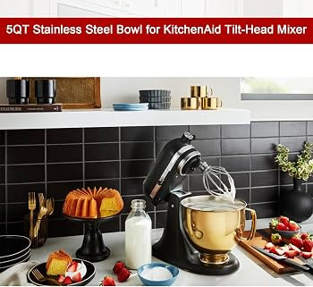 Amazon.com: 5 QT Stainless Steel Mixer Bowl Compatible with KitchenAid Artisan&Classic Series 4.5... | Amazon (US)