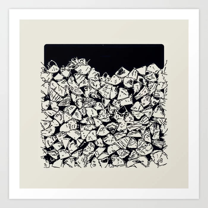 Wood pile, neatly stacked. Ready for winter.  Art Print | Society6