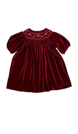 Wild Wawa Velvet Smock Dress in Burgundy. - size 18/24 | Revolve Clothing (Global)
