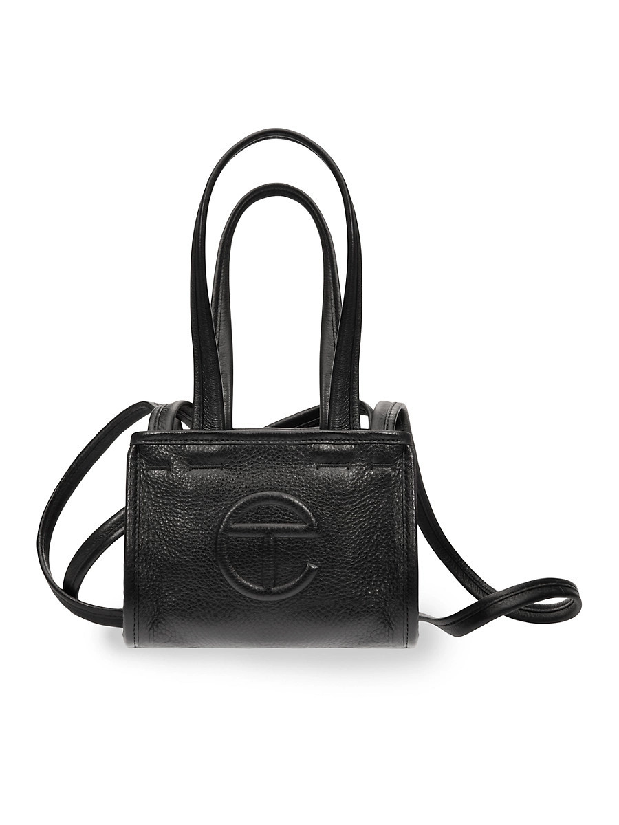 Men's Small Pebble Leather Carry Bag - Black | Saks Fifth Avenue