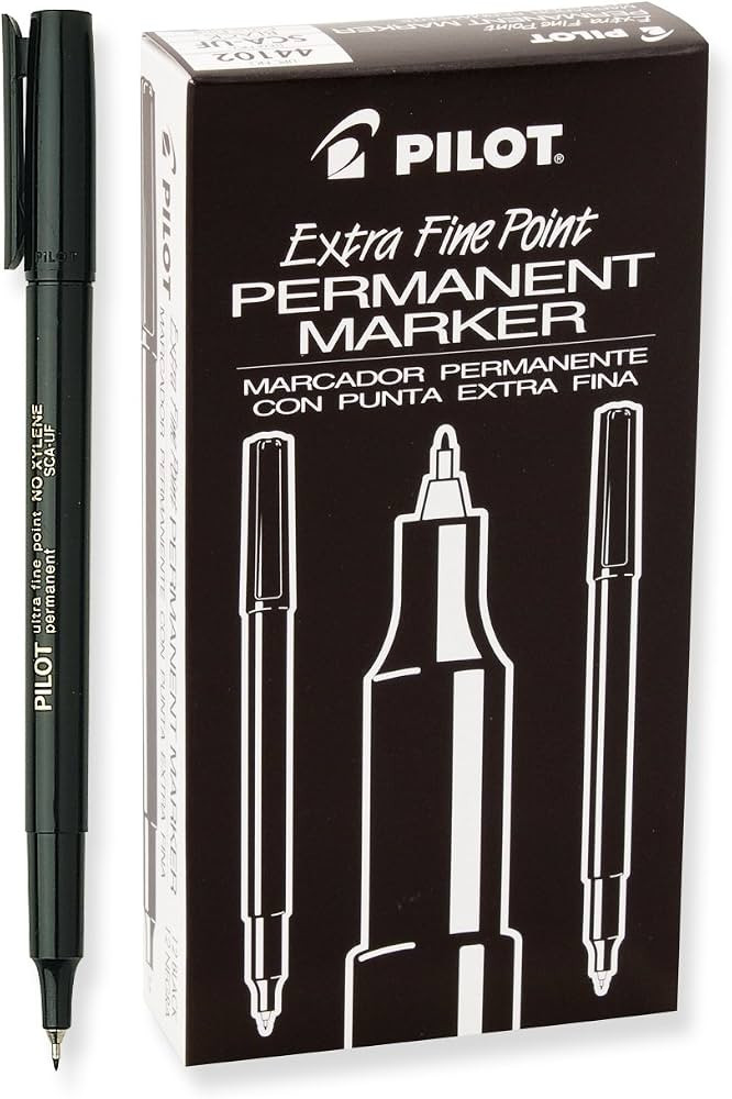 PILOT Extra Fine Point Permanent Markers, Black Ink, 12-Pack (44102) | Amazon (US)