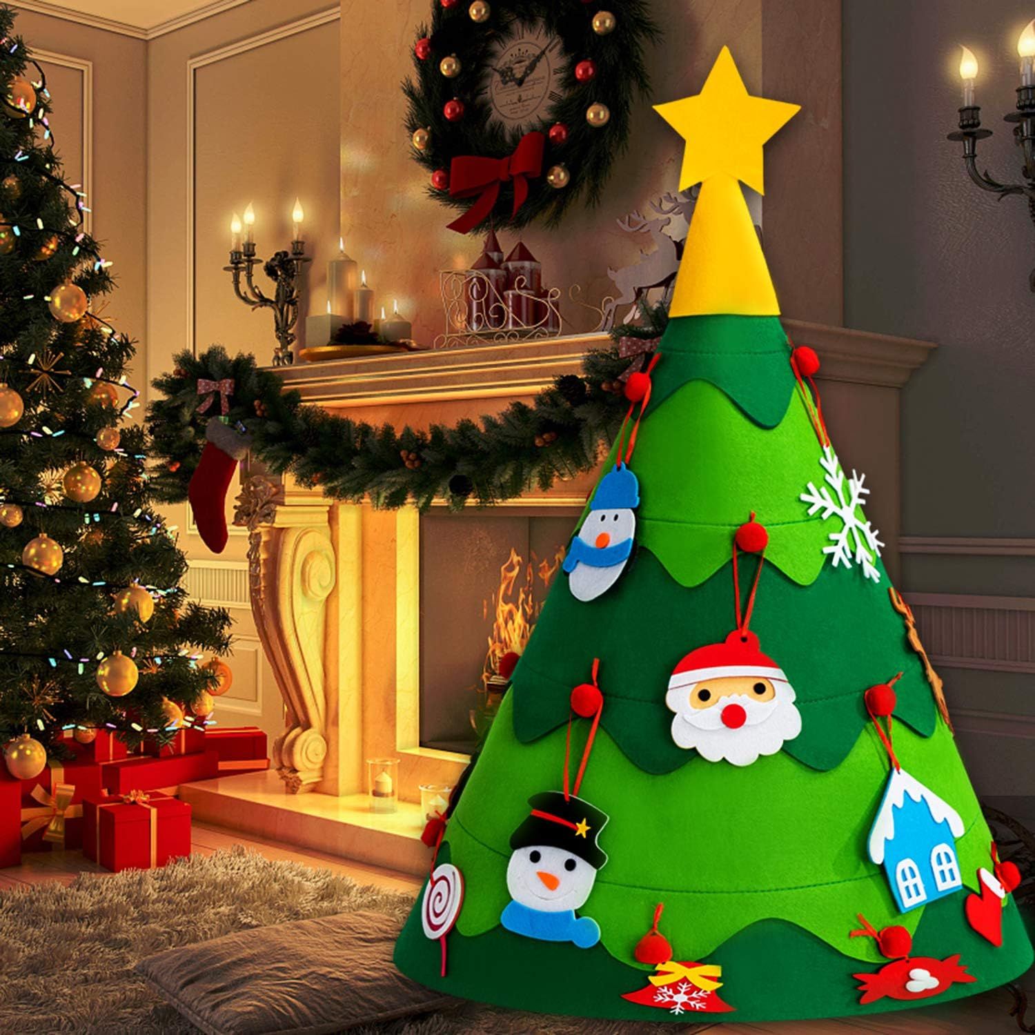 HBlife 3D DIY Felt Christmas Tree Set Christmas Decorations Clearance, Xmas Wall Hanging Ornament... | Amazon (US)