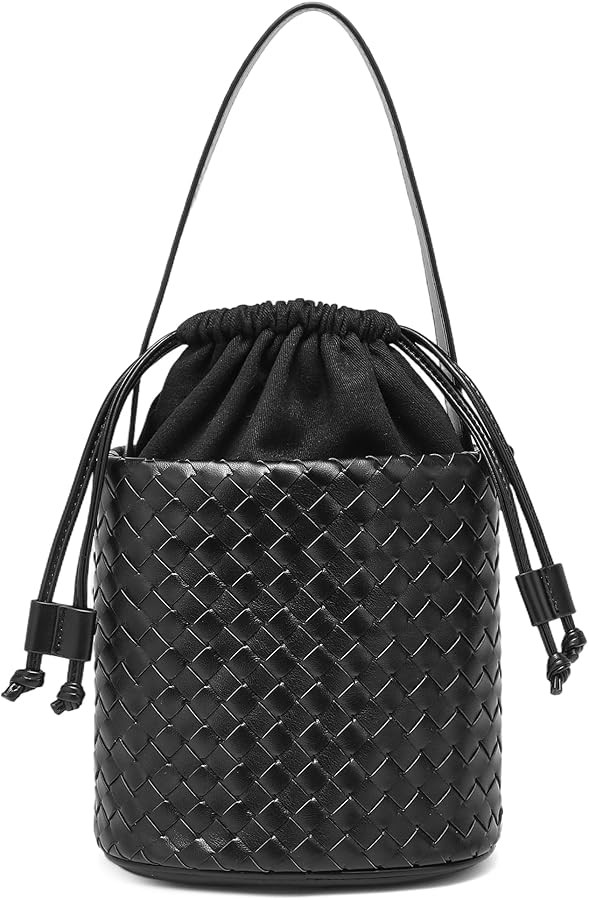 Woven Crossbody Bag for Women: Classic Handwoven Small Bucket Bag - Effortless Minimalist & Compa... | Amazon (US)