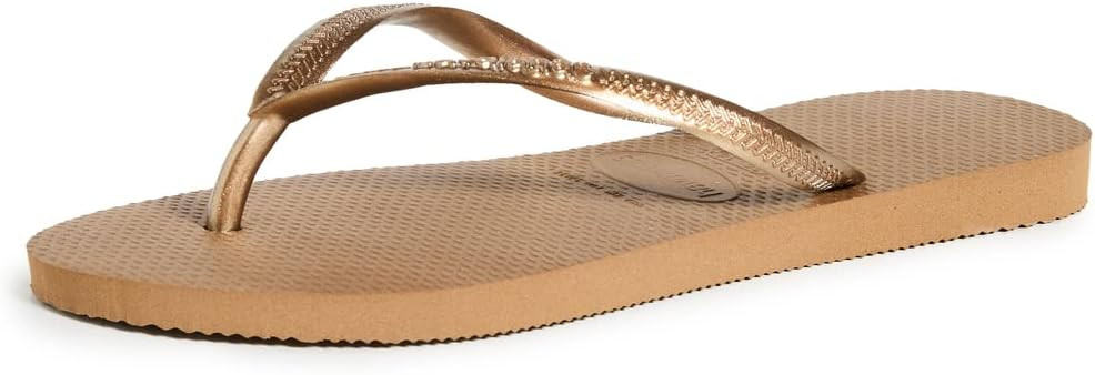 Havaianas Women's Slim Flip Flops - Spring and Summer Pool Sandals for Women - Bronze, 7/8 | Amazon (US)