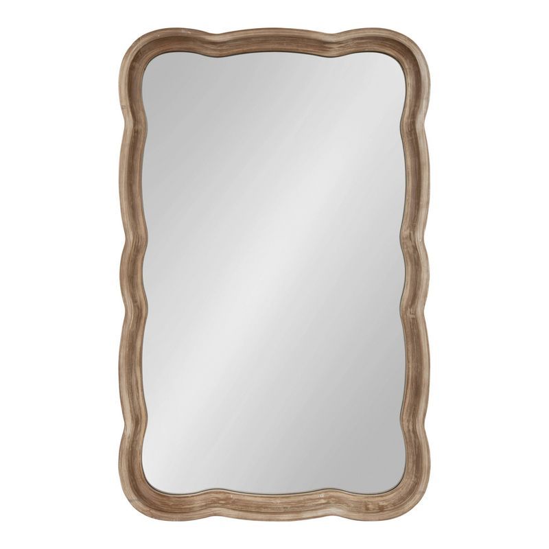 24" x 38" Hatherleigh Scallop Wood Wall Mirror Rustic Brown - Kate and Laurel | Target