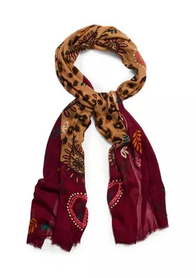 Leopard Paisley Oblong Scarf | Belk