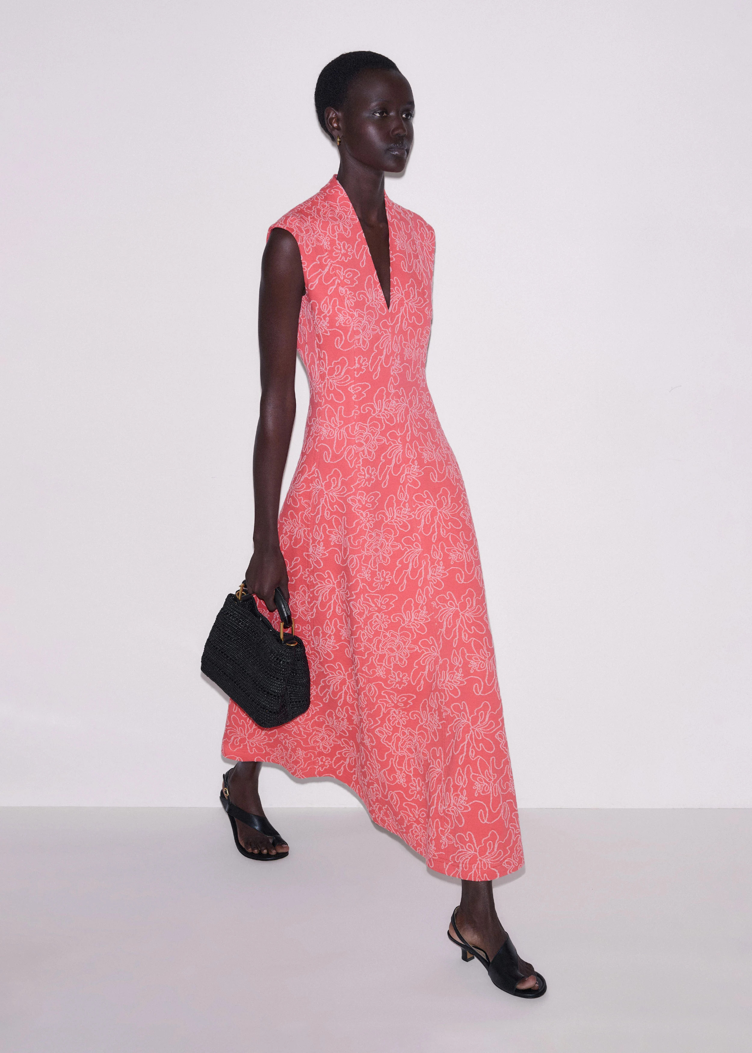 Fit + Flare Maxi Dress Jacquard Jersey | ME+EM US