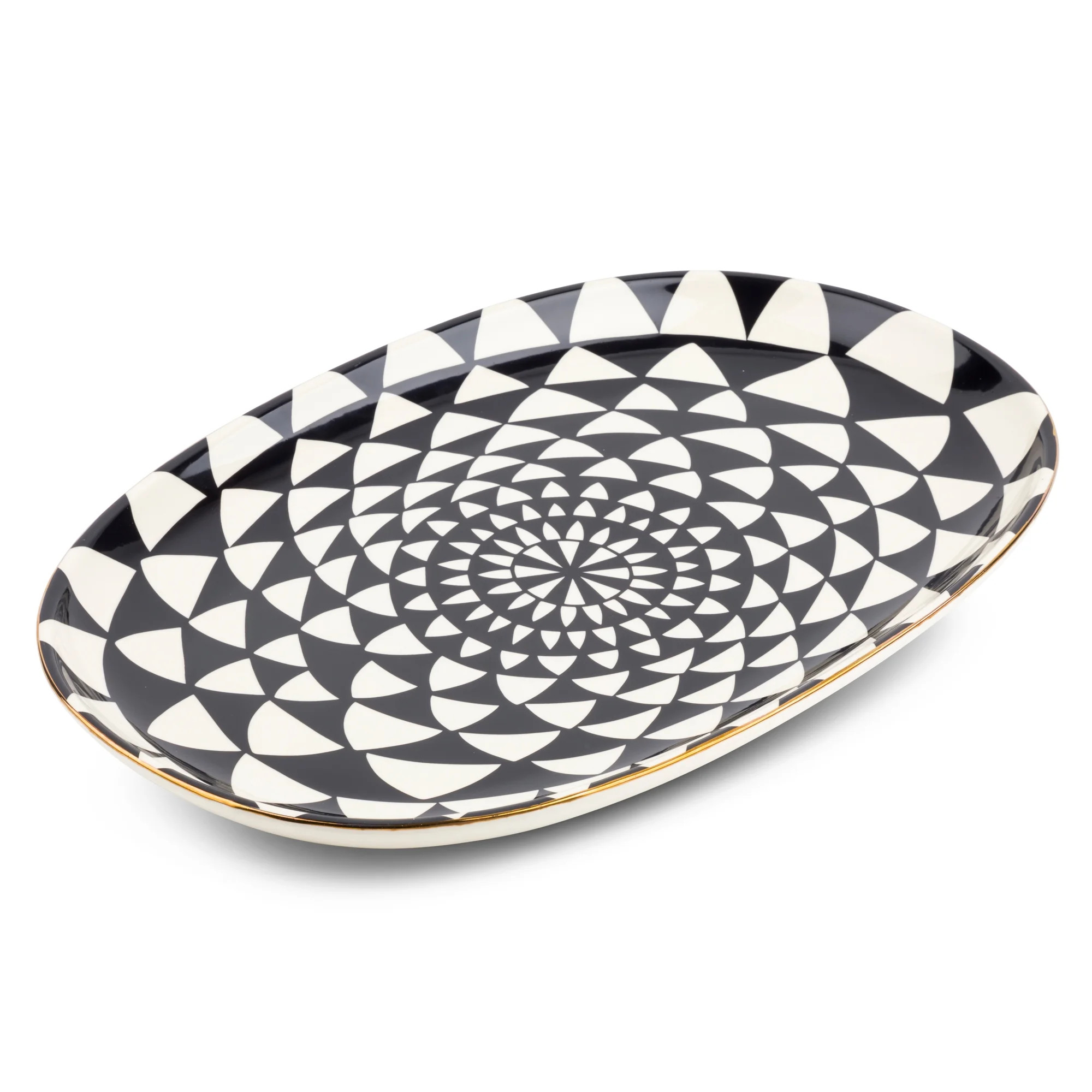 Thyme & Table Stoneware Oval Serve Platter, Medallion | Walmart (US)