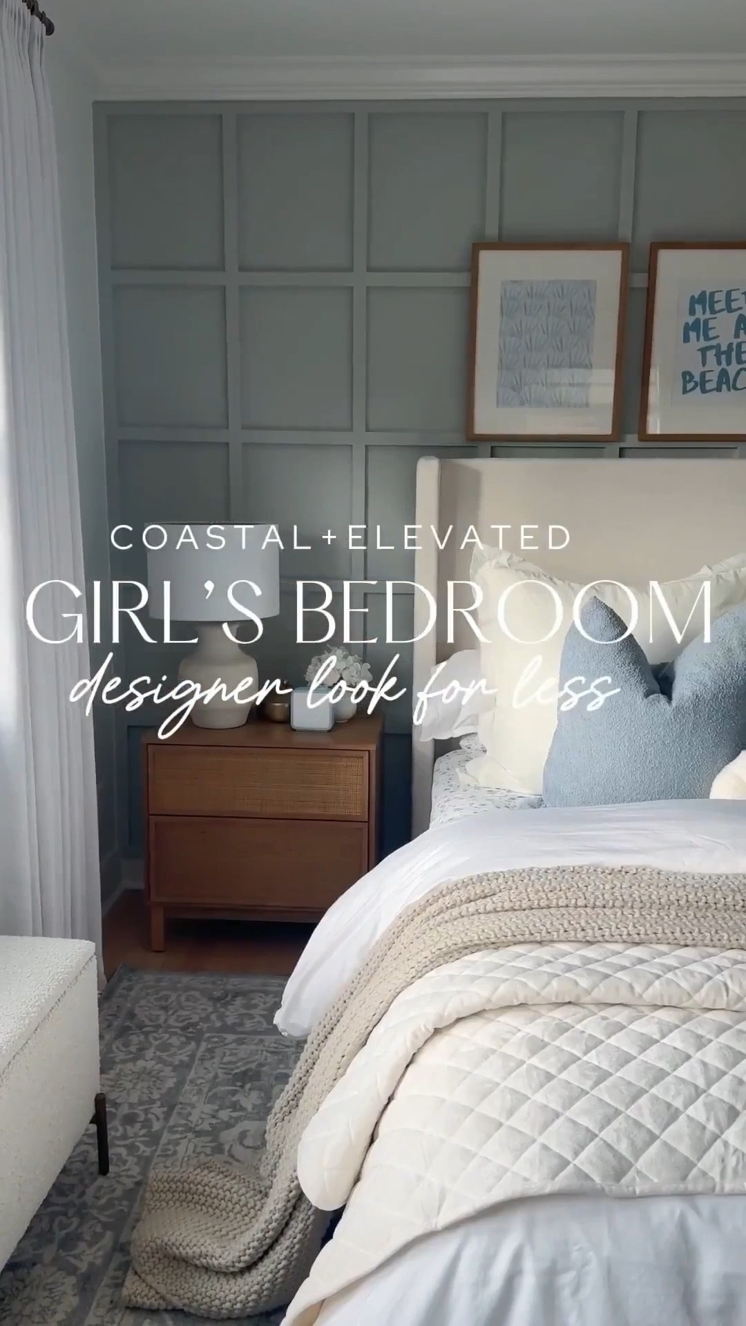 This coastal girl’s bedroom came together with affordable finds, layered textures, and pieces that look way more luxe than they cost.  This is total proof you can create an elevated, designer-inspired space without the price tag. 🩵

I pulled together soft blues, neutrals, and woven tones to make it feel calm and cozy… and every single detail is linked for you below. ✨

#ModernCoastalBedroom #BudgetFriendlyDecor #NeutralHomeStyle #GirlsRoomInspo #LookForLessHome#LTKStyleTip

