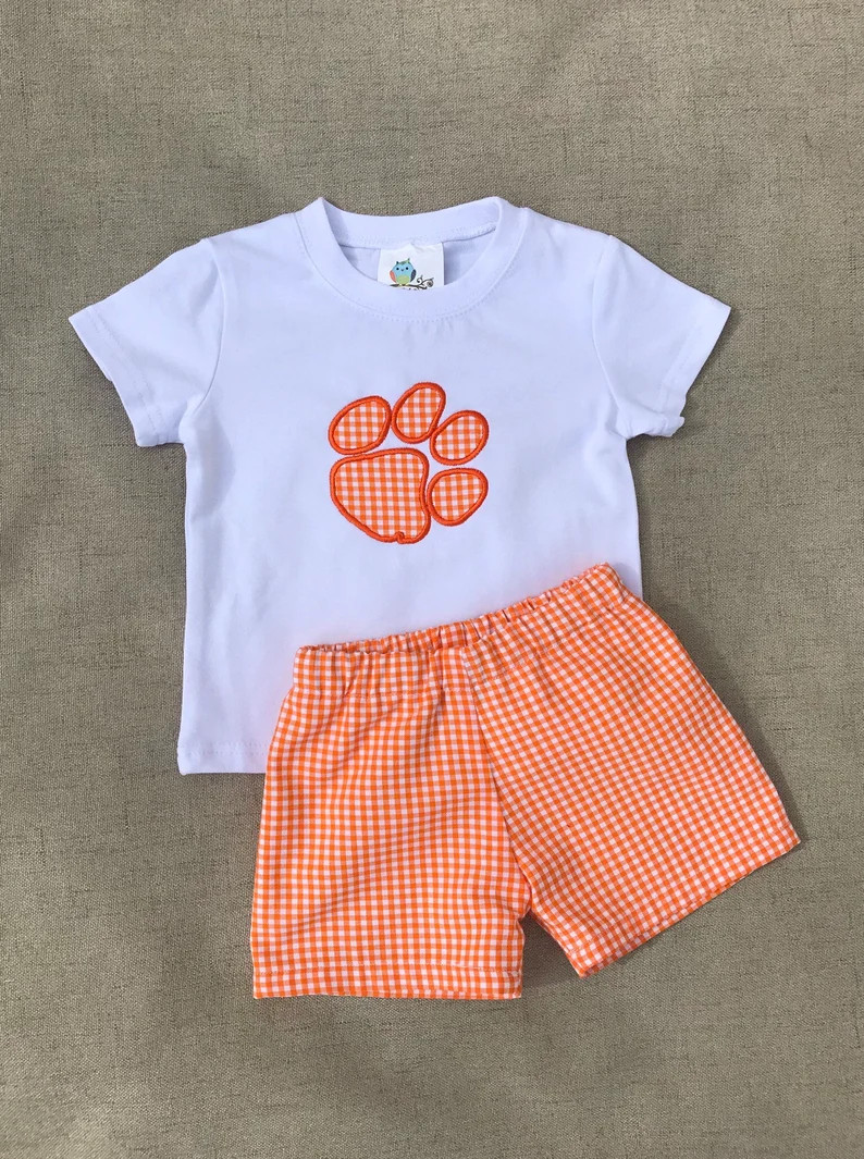 Boys Clemson Shorts Set Tiger Paw Shorts Set Custom Clemson - Etsy | Etsy (US)
