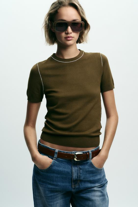 OVAL BUCKLE LEATHER BELT | Zara US