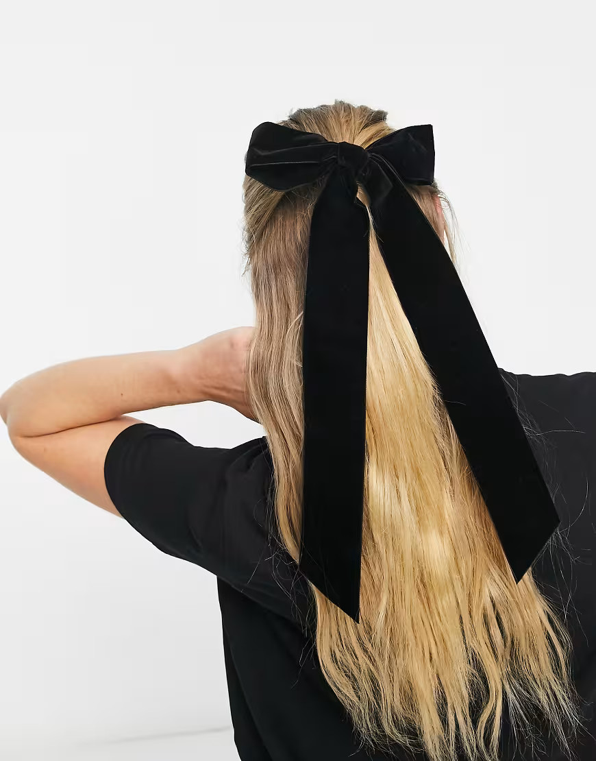 Kristin Ess The Velvet Bow Slide-Black | ASOS (Global)