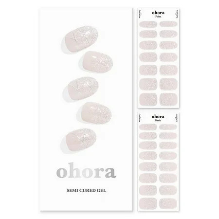 Ohora Semi Cured Gel Nail Strips (N Dress Up) - Works with Any Nail Lamps Salon-Quality Long Lasting Easy to Apply & Remove - Includes 2 Prep Pads Nail File & Wooden Stick | Walmart (US)