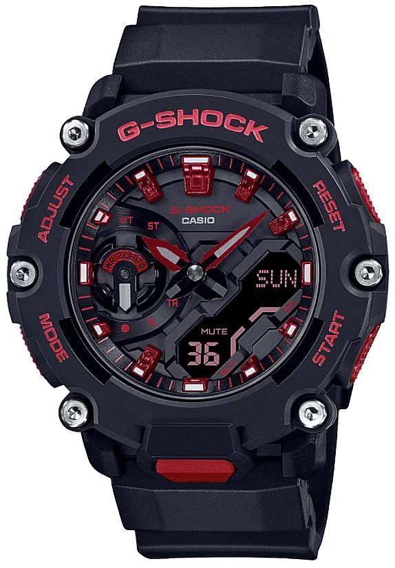 Men's Casio G-SHOCK Analog Digital Black Red Watch GA2200BNR-1A | Walmart (US)