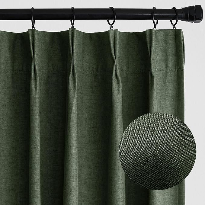 MIULEE 84 Inch Long Pinch Pleated Curtains Blackout, Linen Pinch Pleat Curtains with Hooks Therma... | Amazon (US)