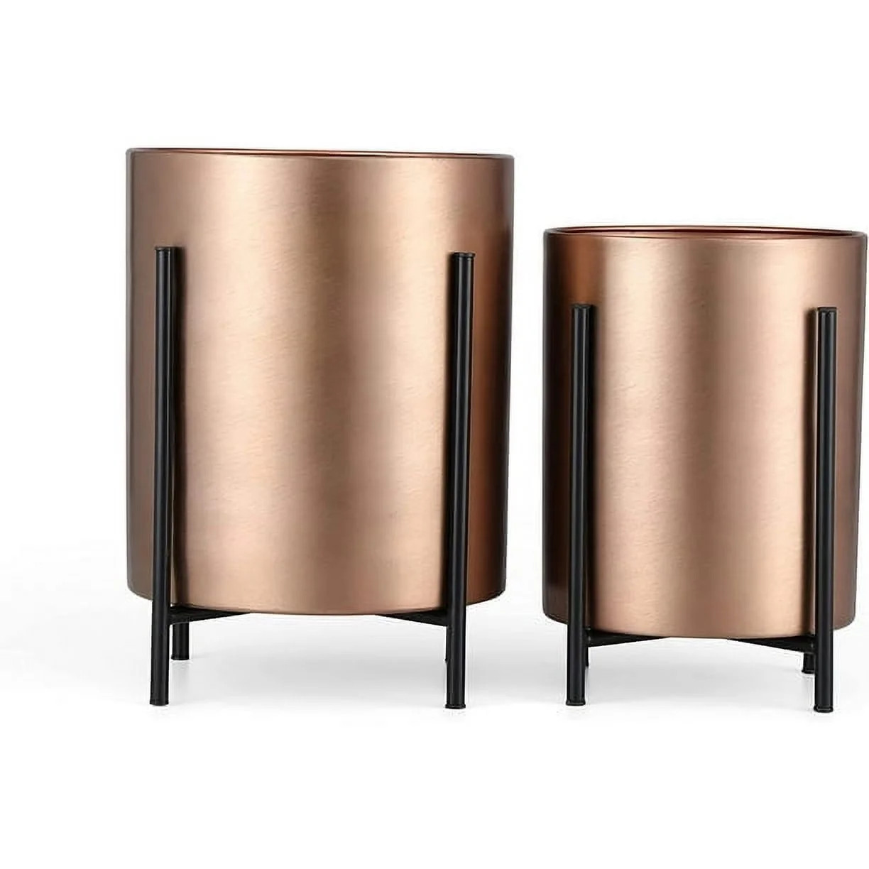 BIRDROCK HOME 2pc Planter w Fixed Stand - Bronze | Walmart (US)