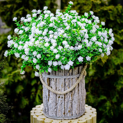 Click for more info about AXYLEX Artificial Flowers for Outdoors Fake Plants - 12 PCS Bundles Outside Face Spring Greenery ...