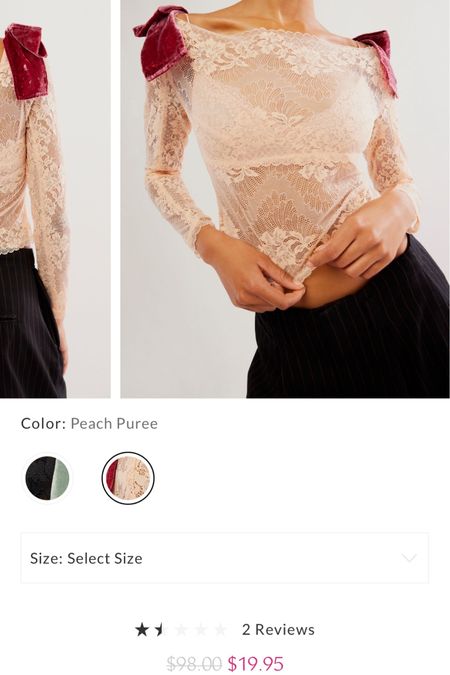 Free people lace top with velvet bow appliques | perfect for Valentine’s Day | currently on sale from $98 to $19.95 | Valentine’s Day outfit

#LTKsalealert #LTKfindsunder50 #LTKstyletip