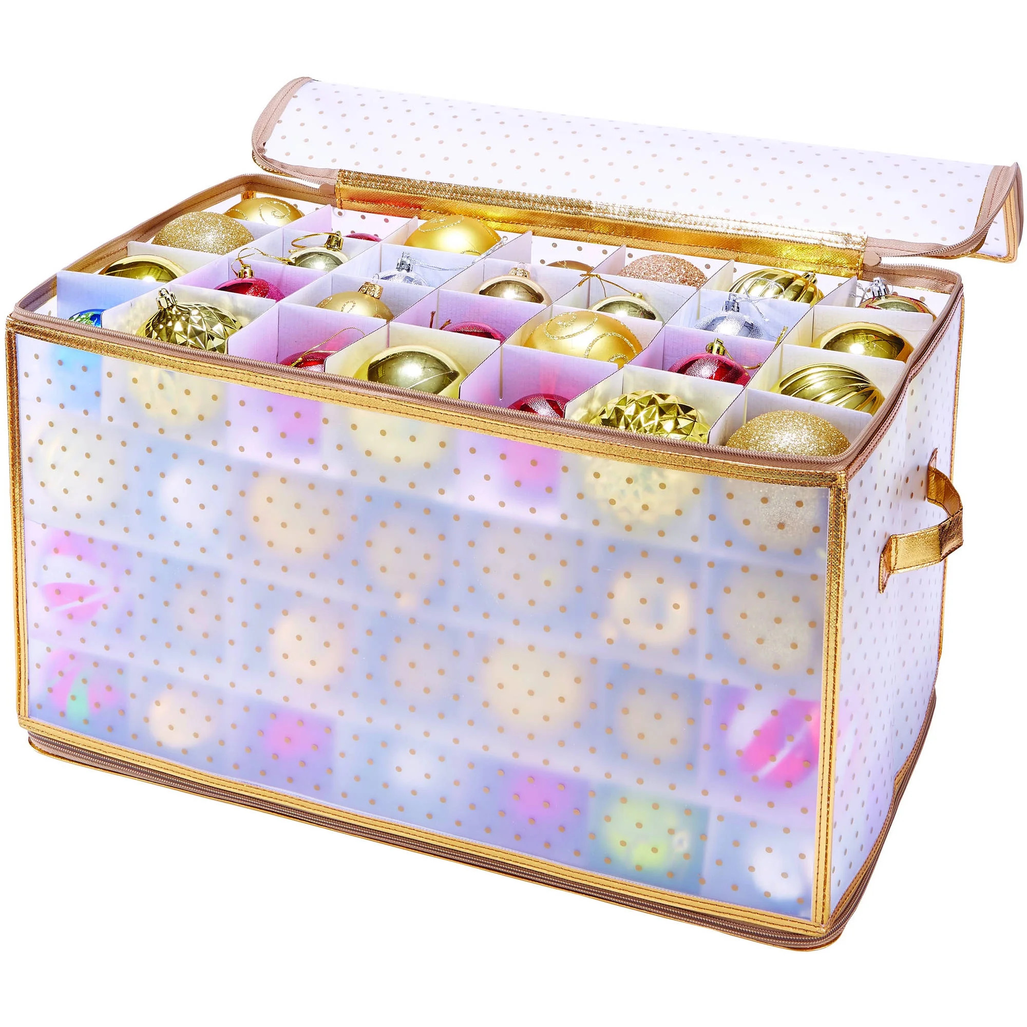 Simplify 112-Count Christmas Holiday Ornament Organizer - Gold - Walmart.com | Walmart (US)