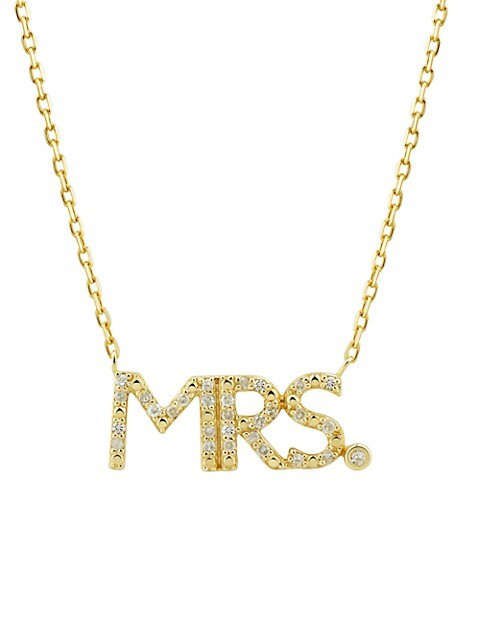 Saks Fifth Avenue 14K Yellow Gold &amp; Diamond "MRS" Statement Necklace on SALE | Saks OFF 5TH | Saks Fifth Avenue OFF 5TH