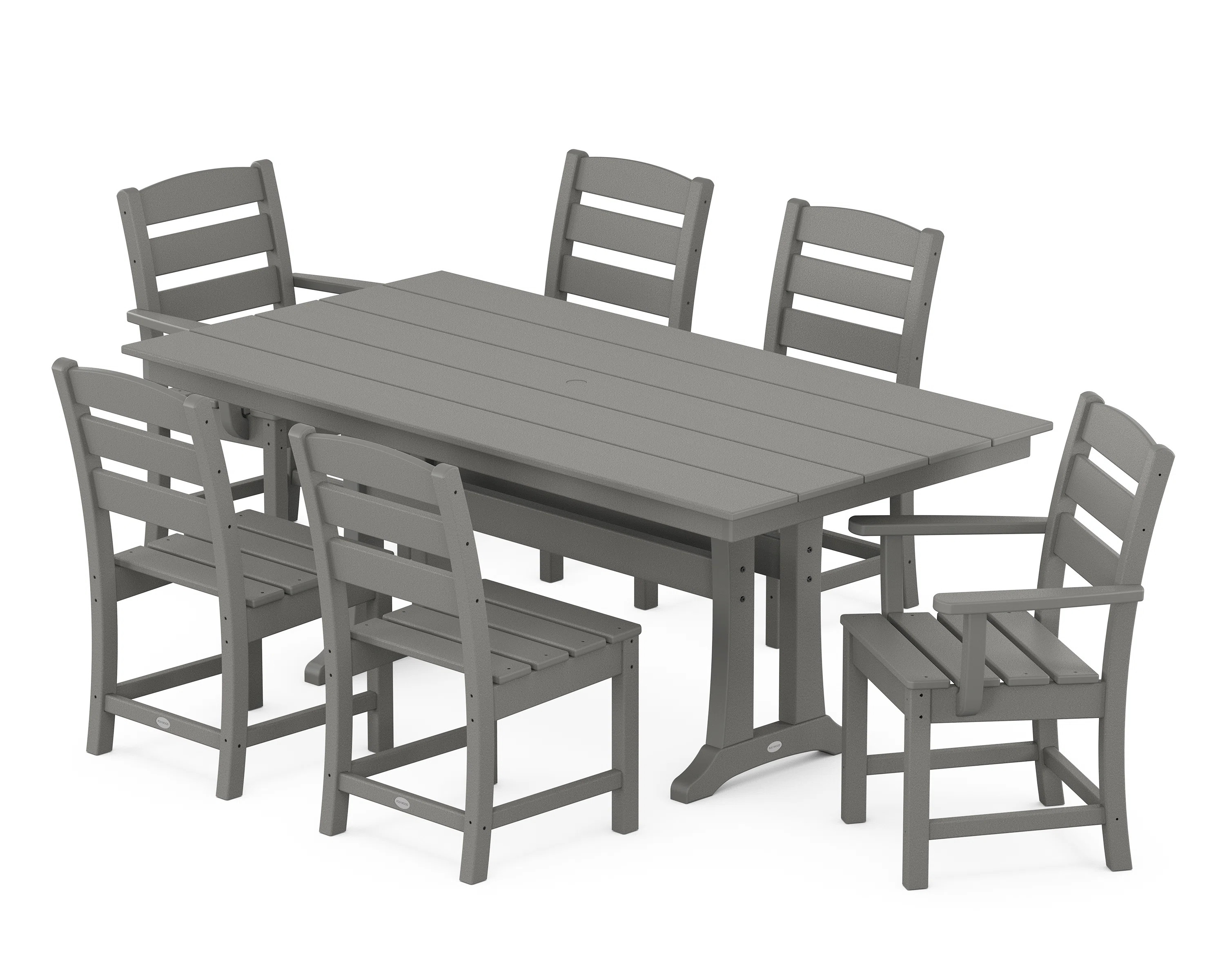 Lakeside 7-Piece Farmhouse Dining Set with Trestle Legs (Set of 7) | Wayfair North America