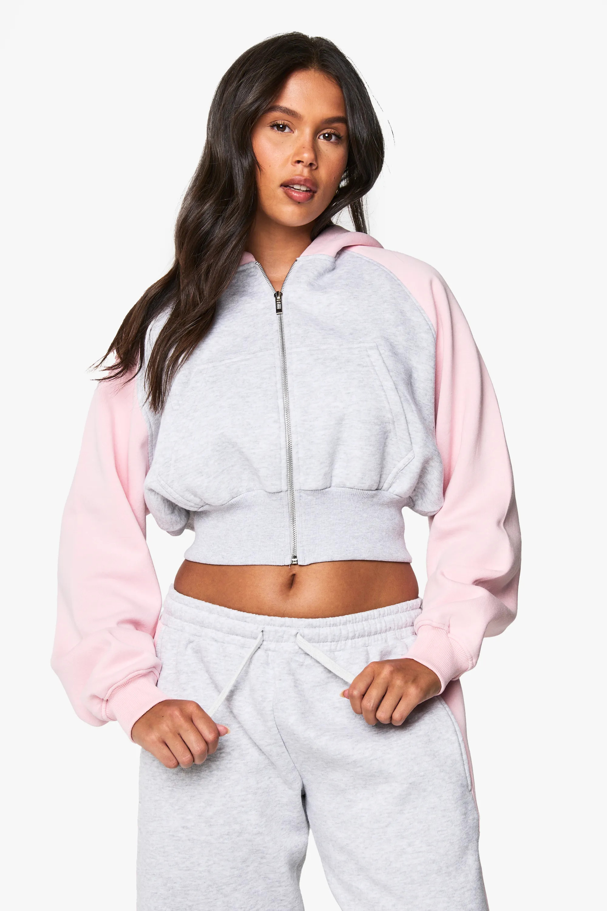 Hoodies & Sweatshirts | Raglan Contrast Panel Zip Through Boxy Hoodie | Boohoo | Boohoo.com (UK & IE)
