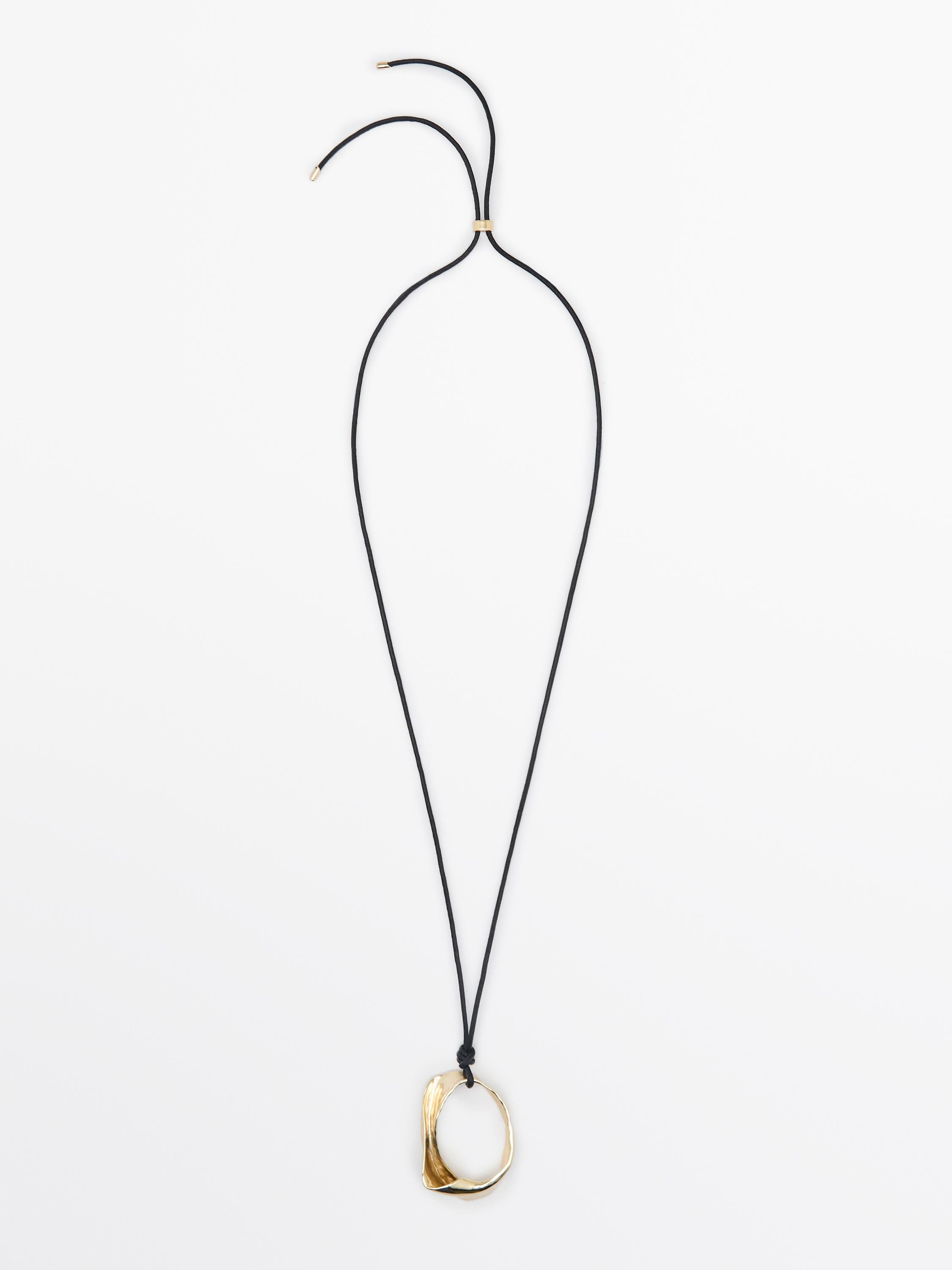 Leather cord necklace with irregular pendant | Massimo Dutti UK