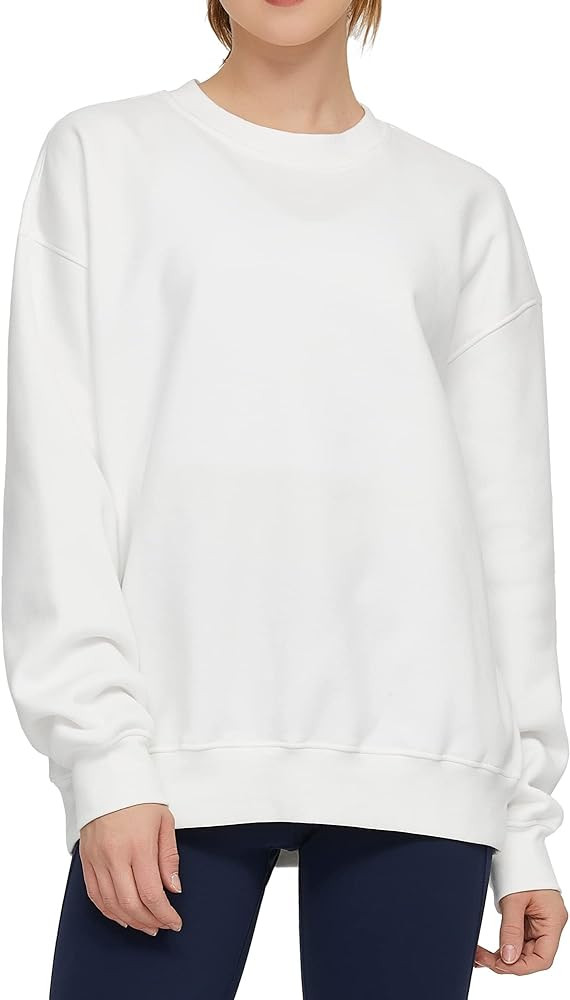 THE GYM PEOPLE Womens' Fleece Crewneck Loose fit Soft Oversized Pullover Sweatshirt | Amazon (US)