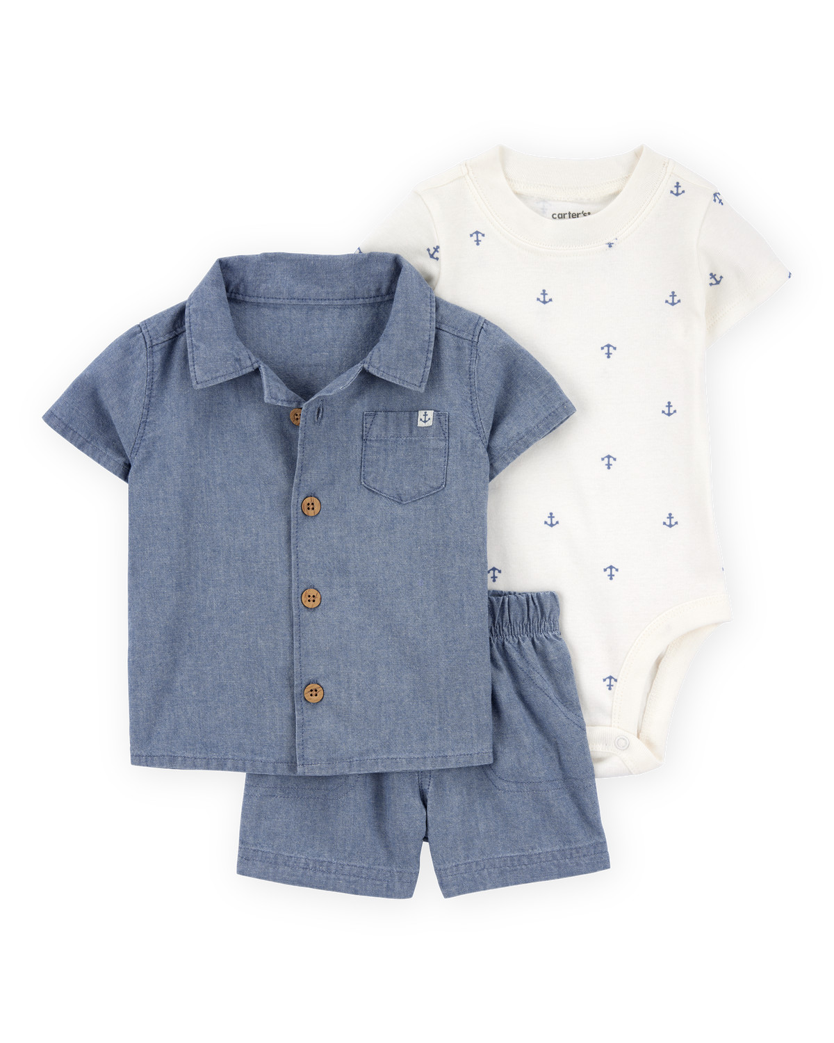 Baby 3-Piece Chambray Anchor Outfit Set | Carter's Inc