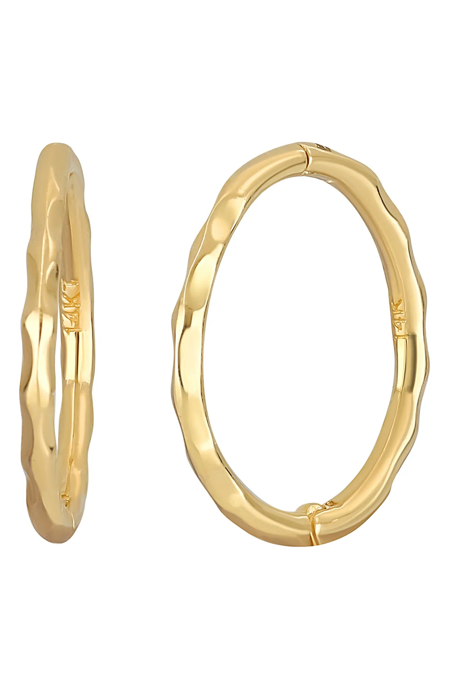 Bony Levy BLG 14K Gold Hammered Hoop Earrings | Nordstrom | Nordstrom