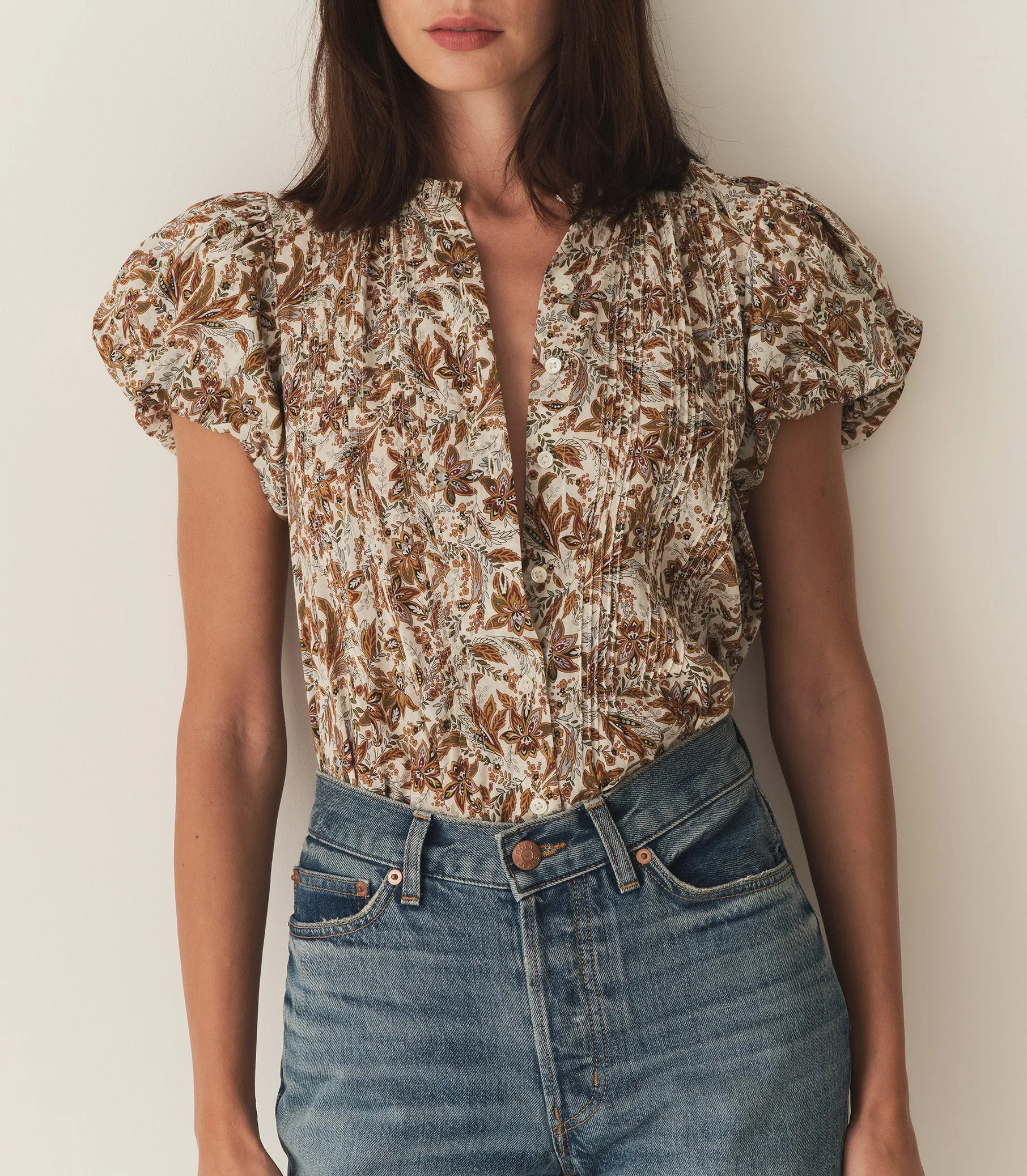 Millie Top - Blanc Narcissus Floral | DÔEN | DOEN