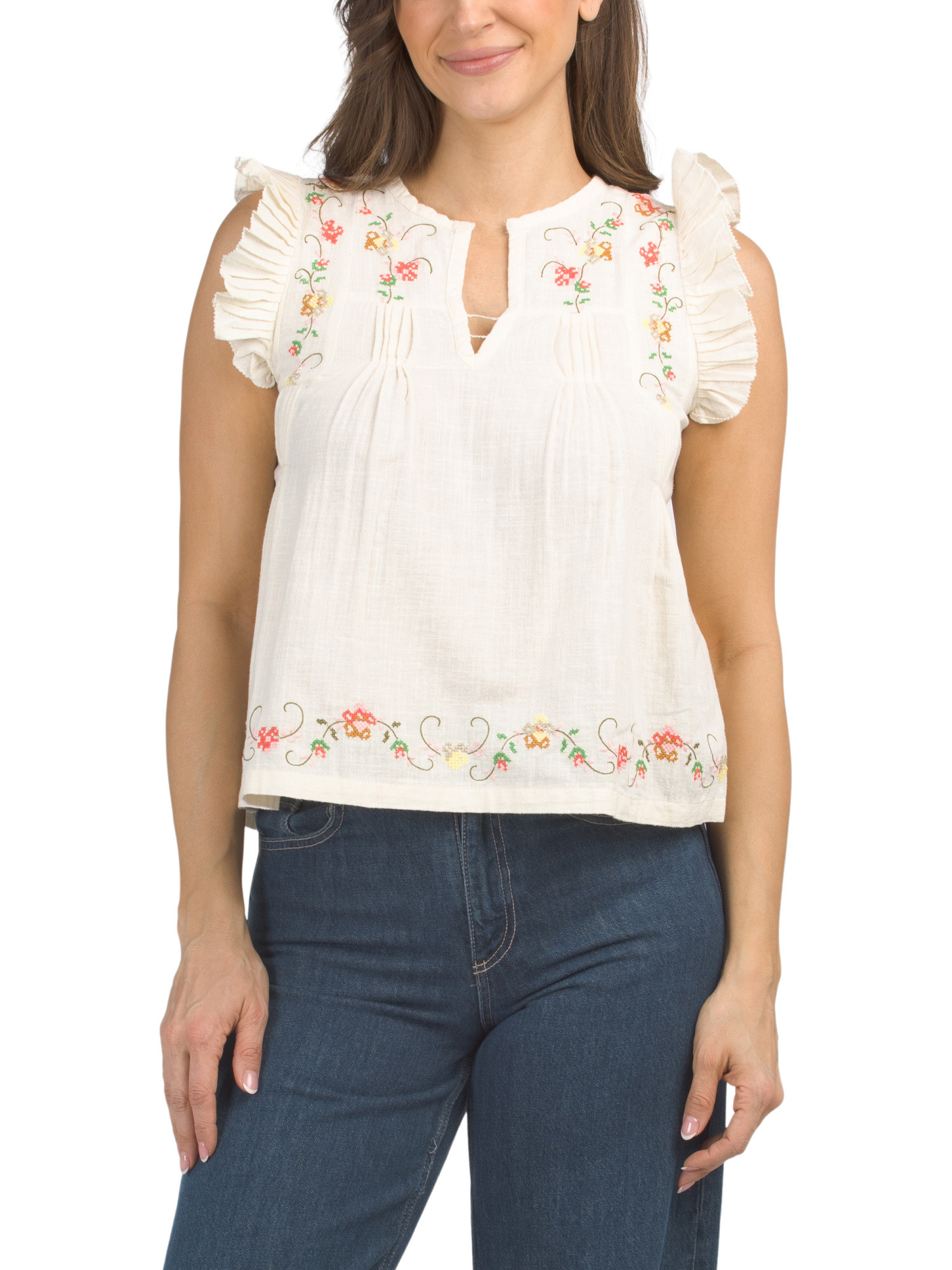 Short Sleeve Embroidered Top | Short Sleeve Tops | Marshalls | Marshalls