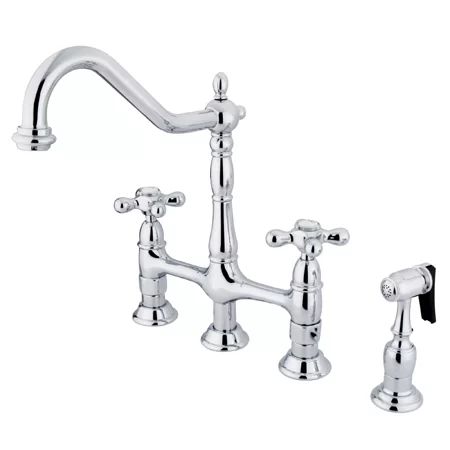 KS1271AXBS Heritage Standard Bridge Faucet with Side Spray | Wayfair North America