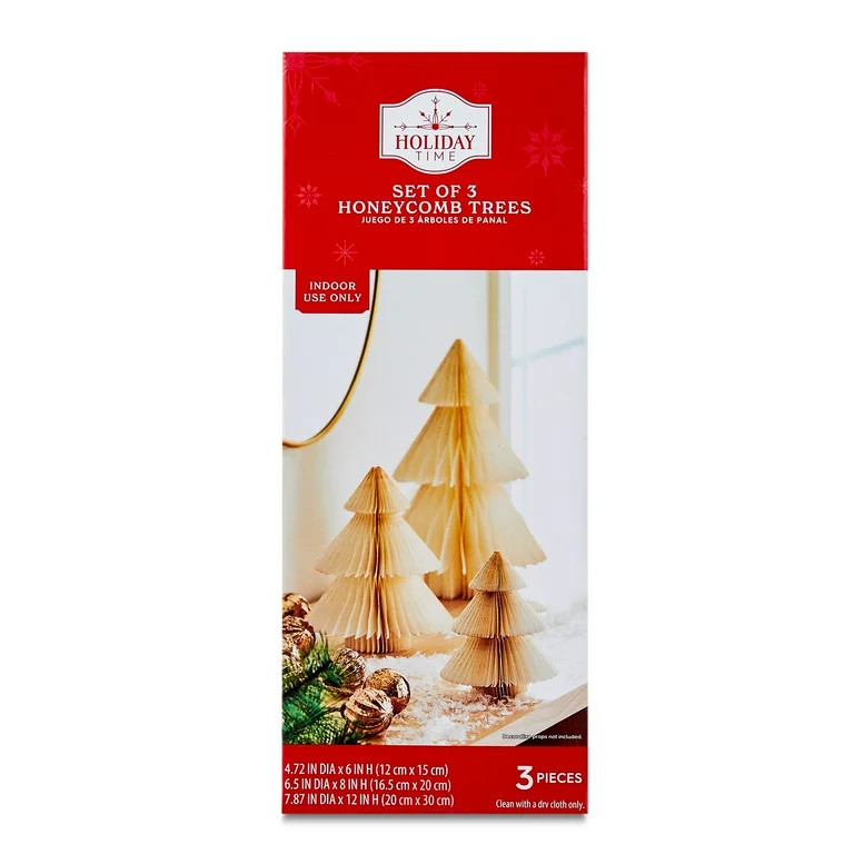 White Honeycomb Trees, 3 Pieces, by Holiday Time - Walmart.com | Walmart (US)